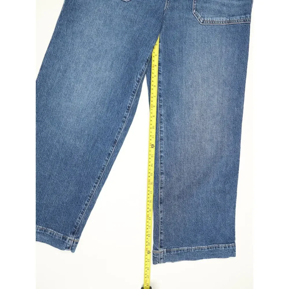 J.Crew Wide Leg Crop Utility Pocket Jeans High Rise Medium Wash Capsule Size 27